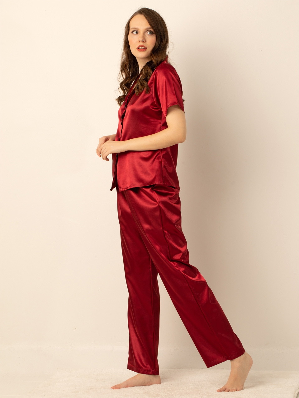 Miorre Miorre Bayan Saten Pijama Takımı - Görsel 16