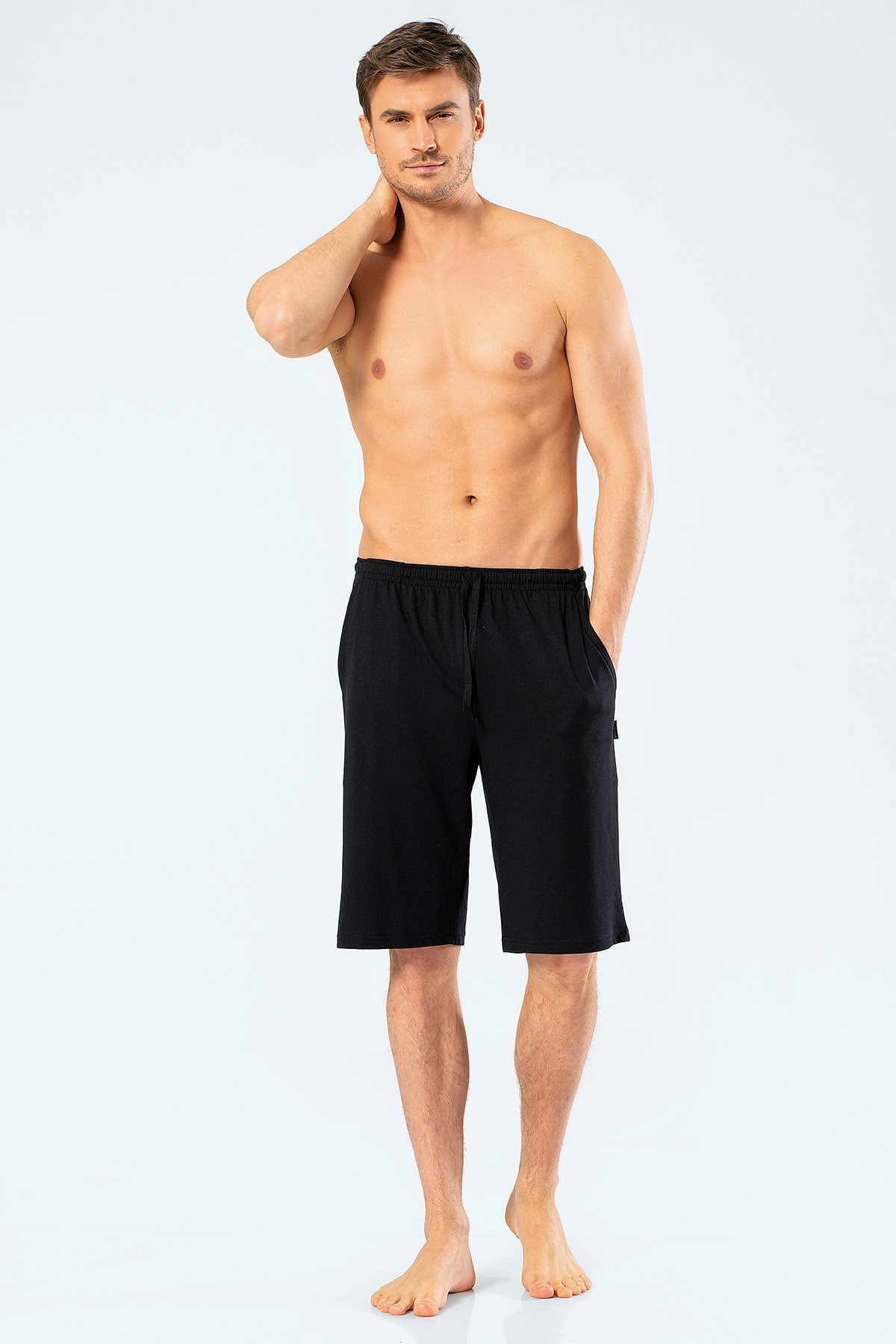 Modal Esnek Bermuda Tek Alt Cacharel 2172 - Siyah