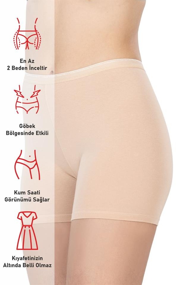 Pamuklu Uzun Paça Boxer Emay 1430 - Ten