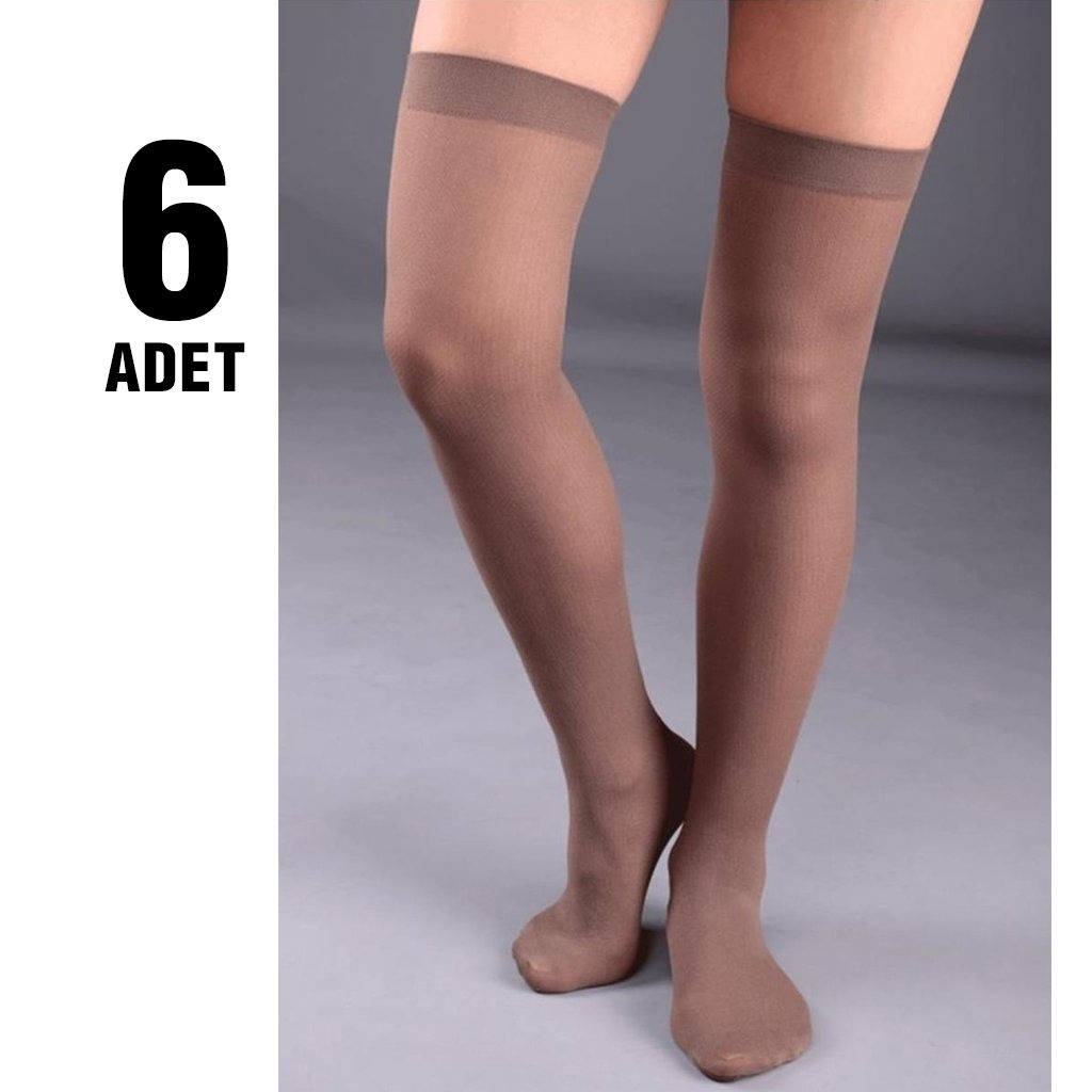 Orta Kalın Jartiyersiz Dizüstü Çorap Penti 02 - Bronz(38)