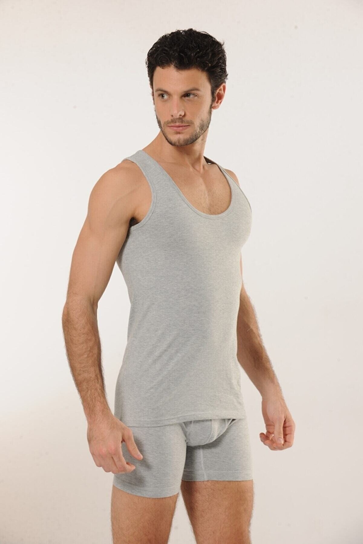 Pamuklu Askılı Erkek Atlet HMD 718 - Gri