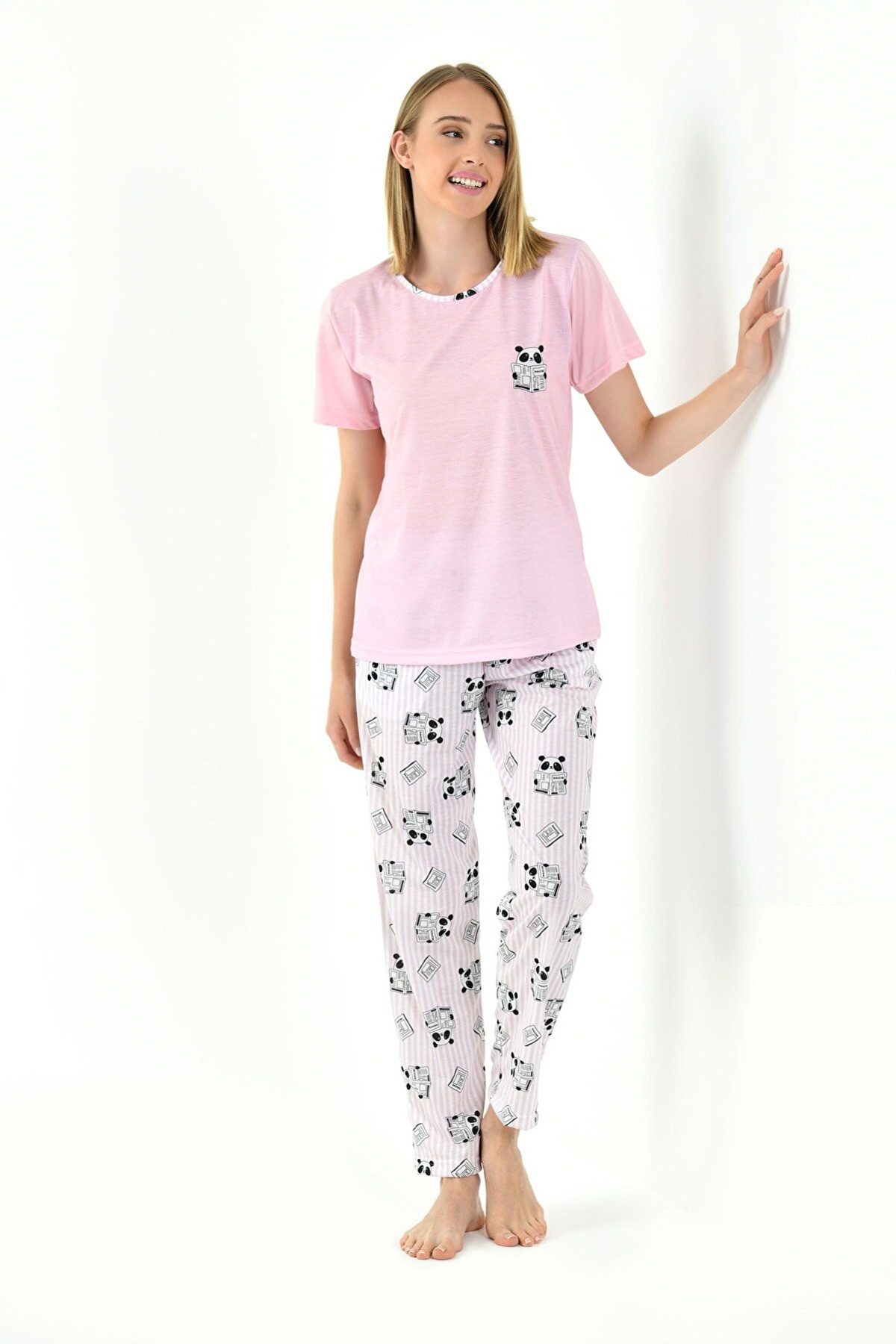 Yeni İnci Yarım Kol Penye Pijama Takımı Yeni İnci 1787 - Görsel 2