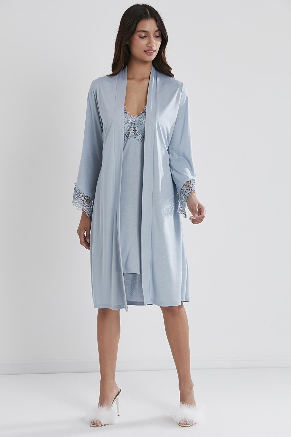 Penye 6lı Gelin Çeyiz Seti Çeyiz Takım Pierre Cardin 5040 - Mavi