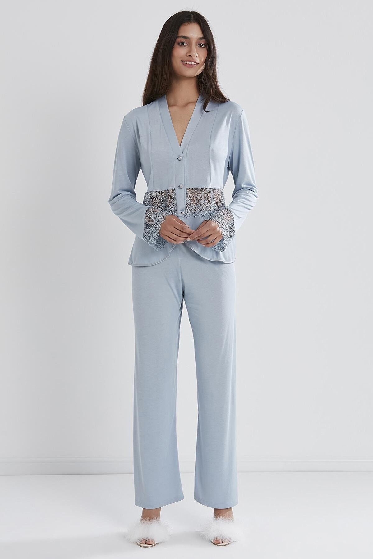 Penye 6lı Gelin Çeyiz Seti Çeyiz Takım Pierre Cardin 5040 - Mavi