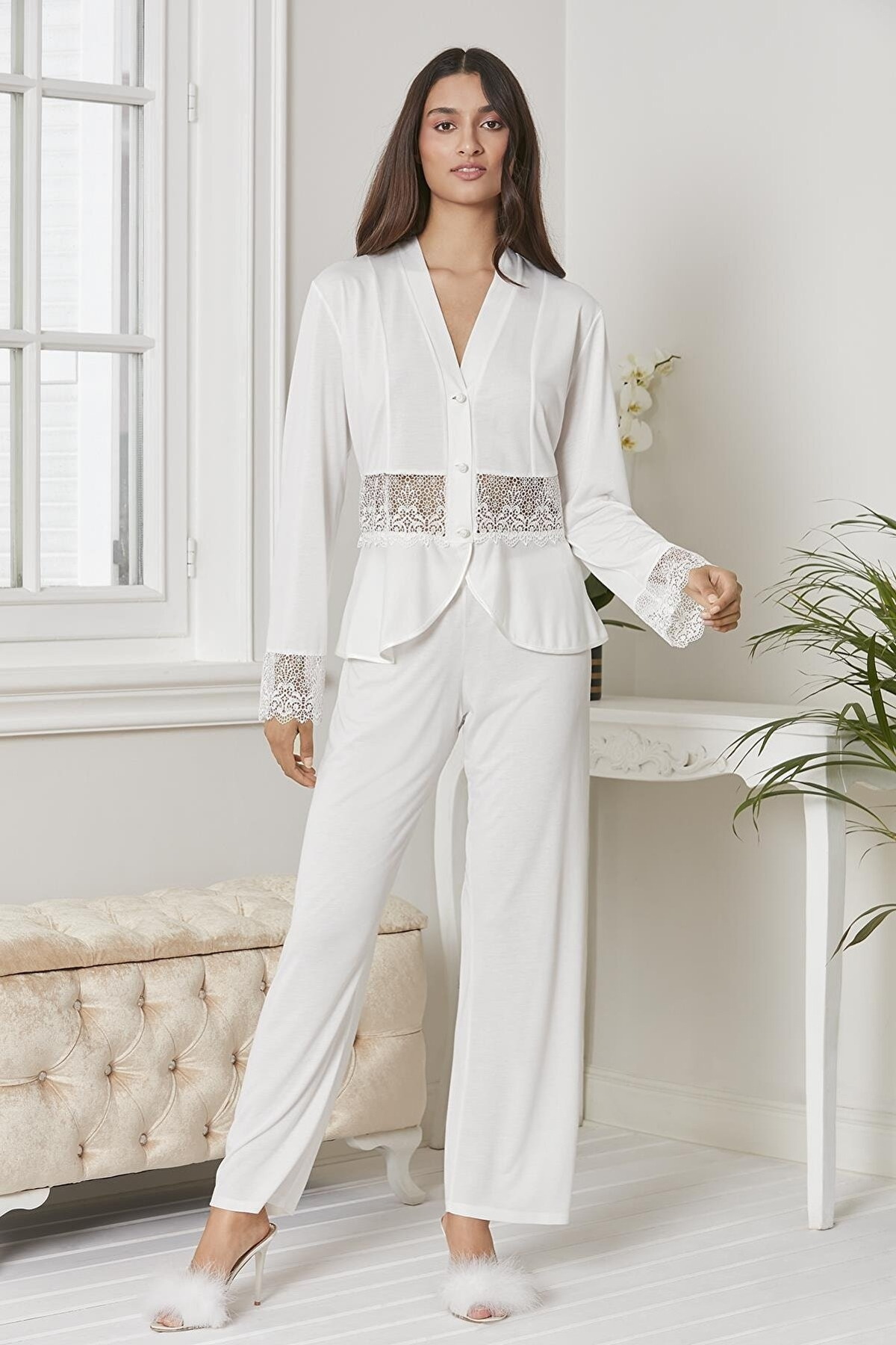 Penye 6lı Gelin Çeyiz Seti Çeyiz Takım Pierre Cardin 5040 - Ekru