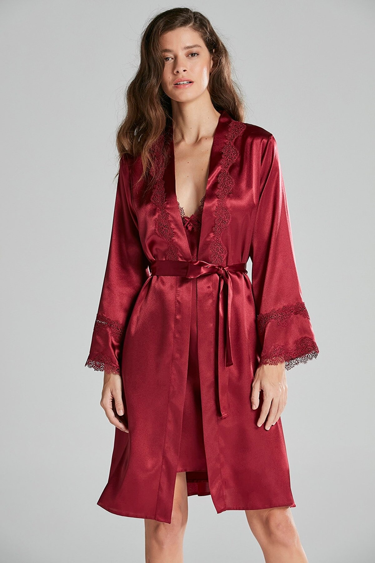 Pierre Cardin Saten Altılı Çeyiz Seti 6965 - Bordo