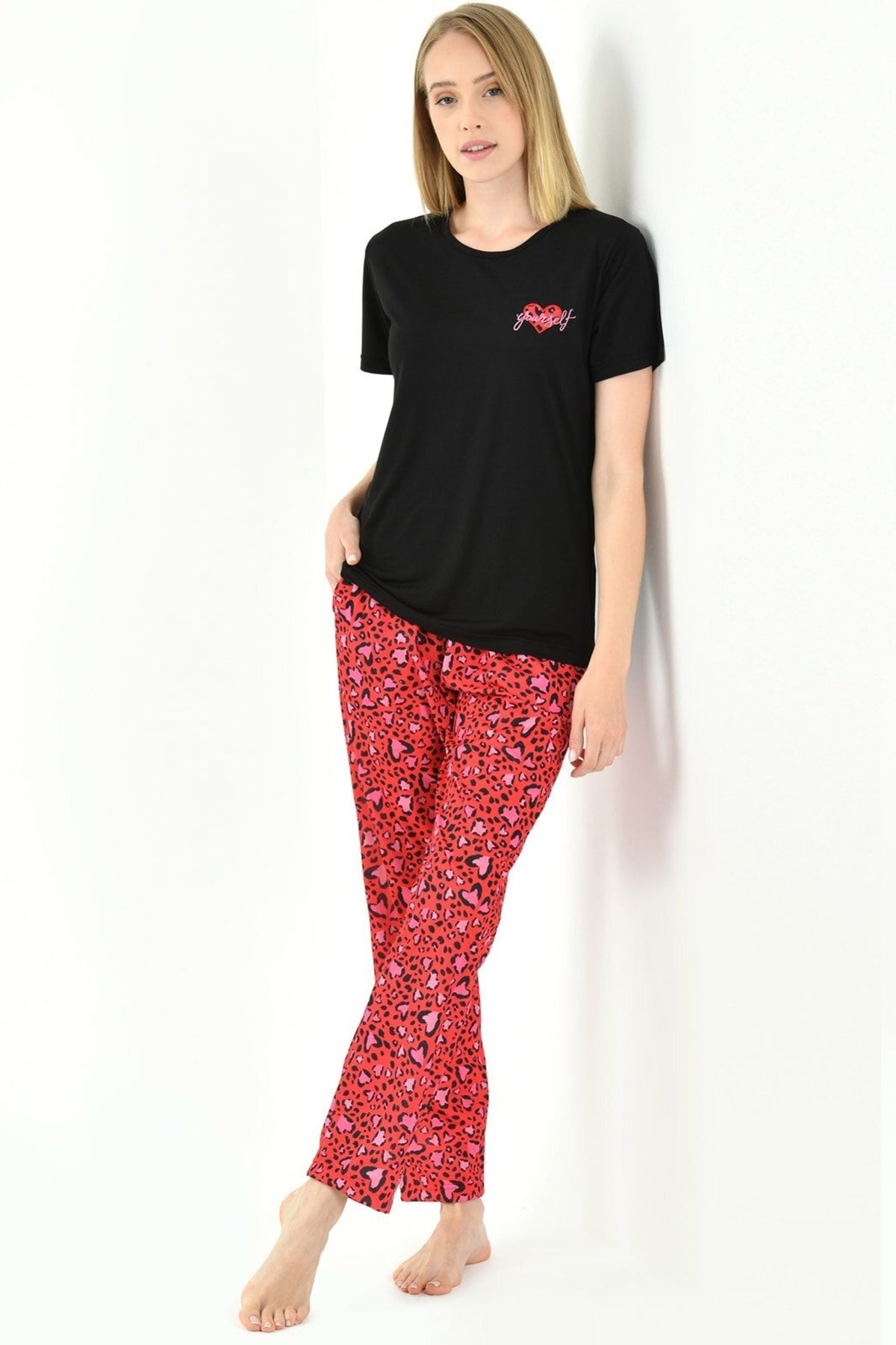 Yeni İnci Penye Kısa Kollu Kadın Pijama Takımı Yeni İnci 1808