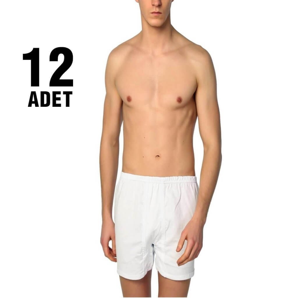 Pamuklu Esnek Bel Lastiği Erkek Boxer Seher Yıldızı 0006 - Beyaz