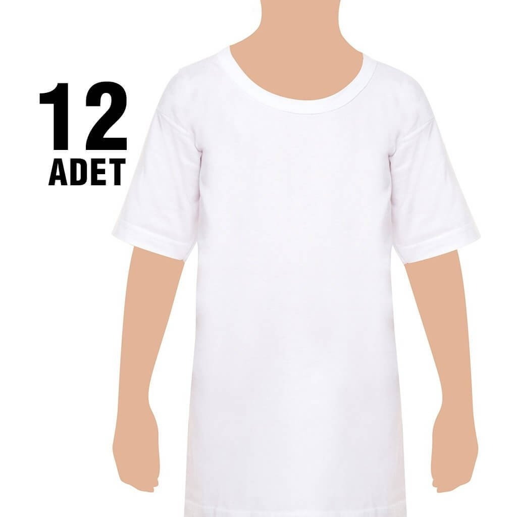 Pamuklu Rahat Kesim Erkek Çocuk Atlet Seher Yıldızı 0038 - Beyaz