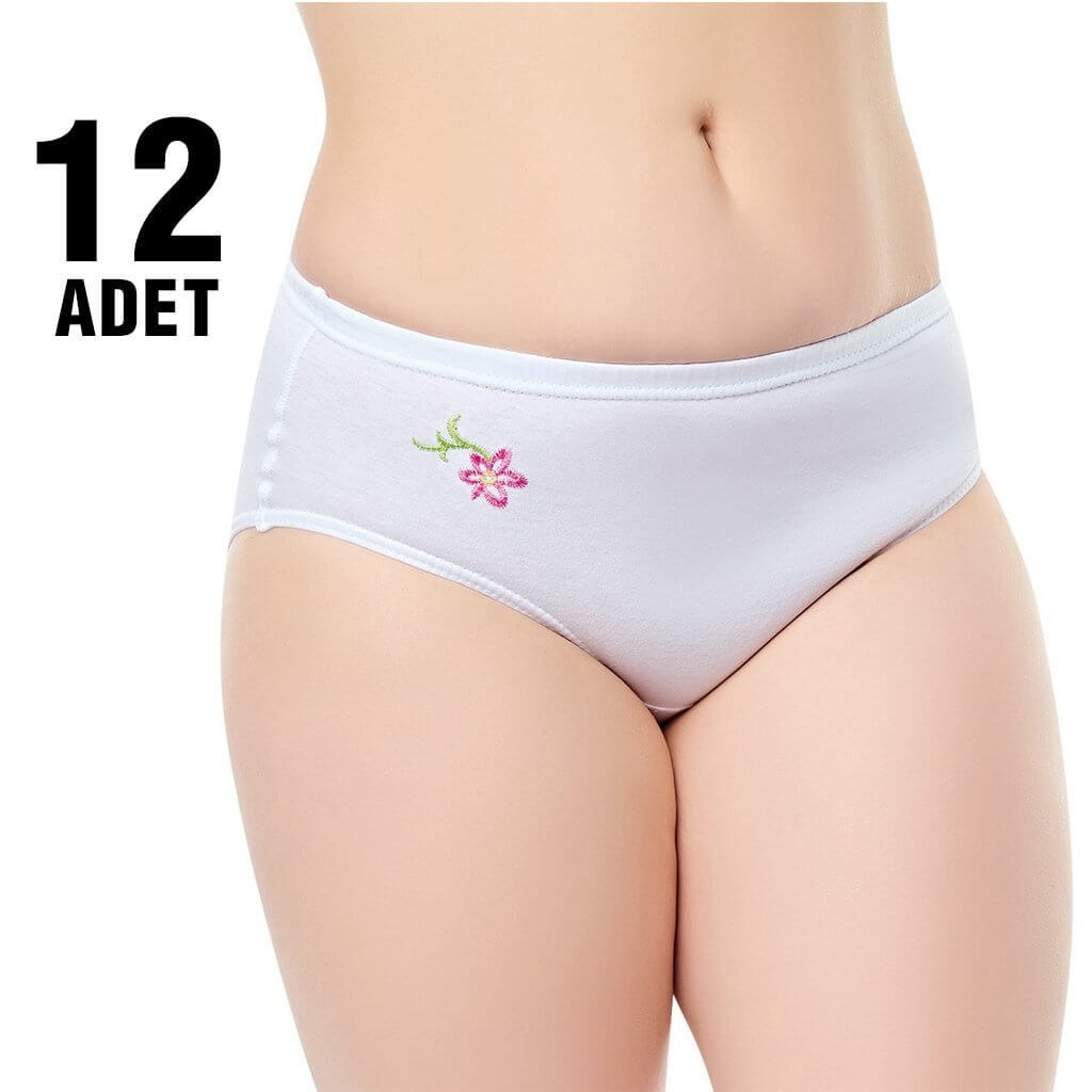 Yüksek Pamuk Oranlı Slip Külot Seher Yıldızı 0024 - Beyaz