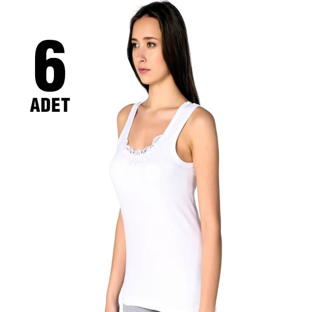 Kalın Askılı Hazıryaka Atlet Beyaz Seher Yıldızı 0012 - Beyaz