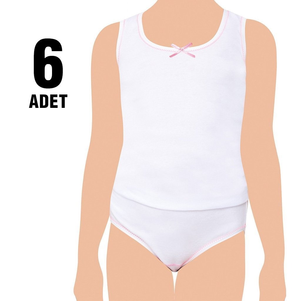 Pamuklu Geniş Askılı Kız Çocuk Atlet Seher Yıldızı 0043 - Pembe