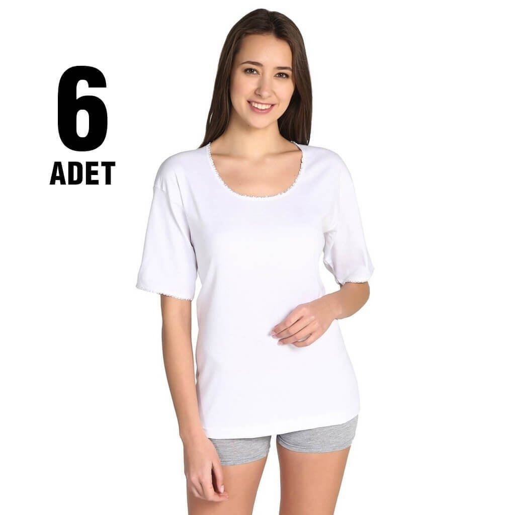 Yüksek Pamuk Oranı Geniş Askılı Kadın Atlet Seher Yıldızı 0011 - Beyaz