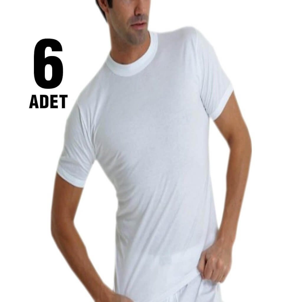 Kısa Kollu Bantlı Sıfır Yaka Atlet Seher Yıldızı 0004 - Beyaz