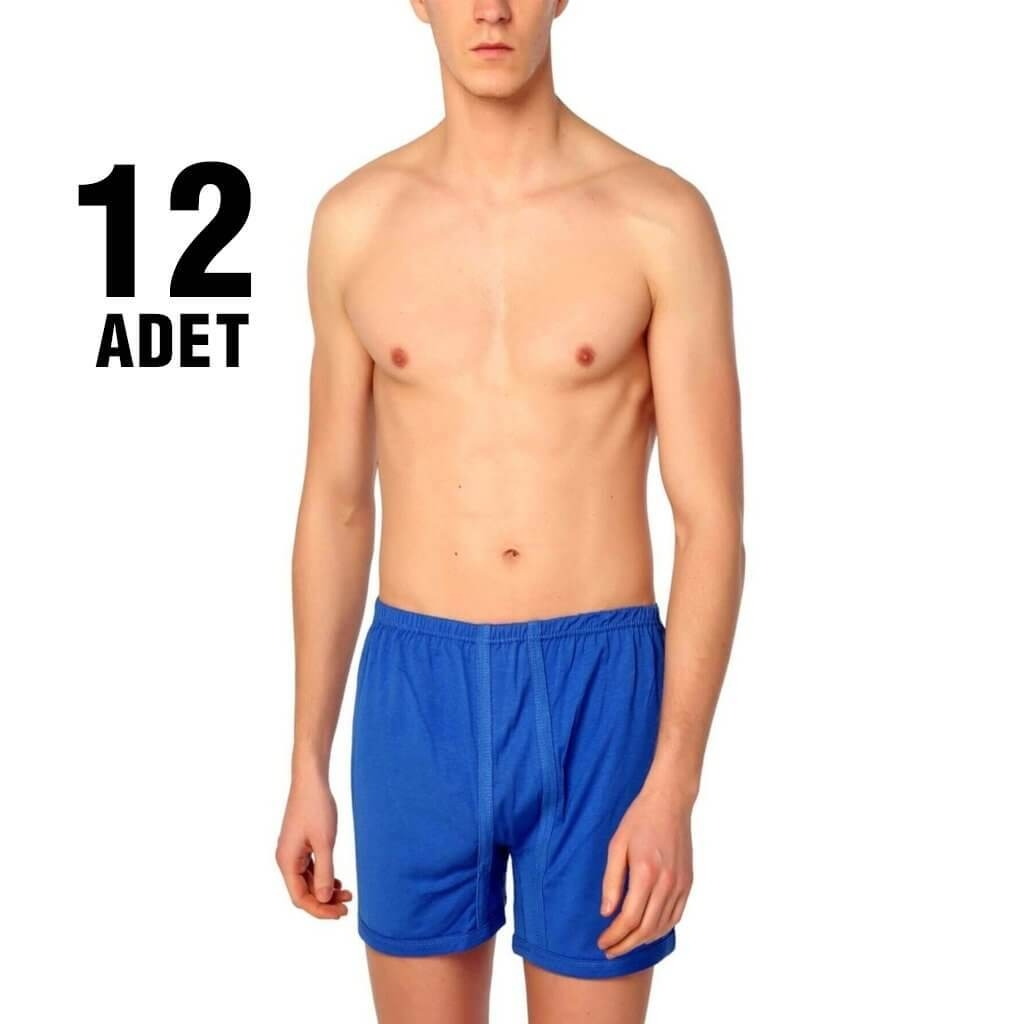 Pamuklu Esnek Bel Boxer Seti Seher Yıldızı 0006 - Saks Mavi