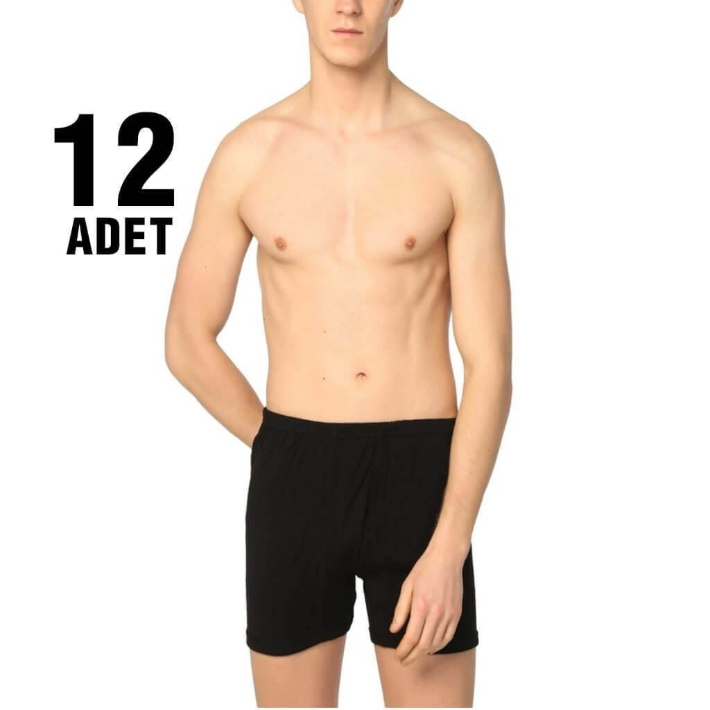 Pamuklu Esnek Bel Boxer Seti Seher Yıldızı 0006 - Siyah
