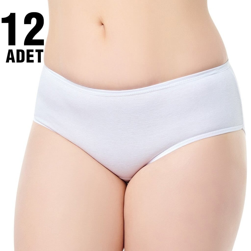 Yüksek Bel Ribana Bayan Bato Külot Seher Yıldızı 0028 - Beyaz