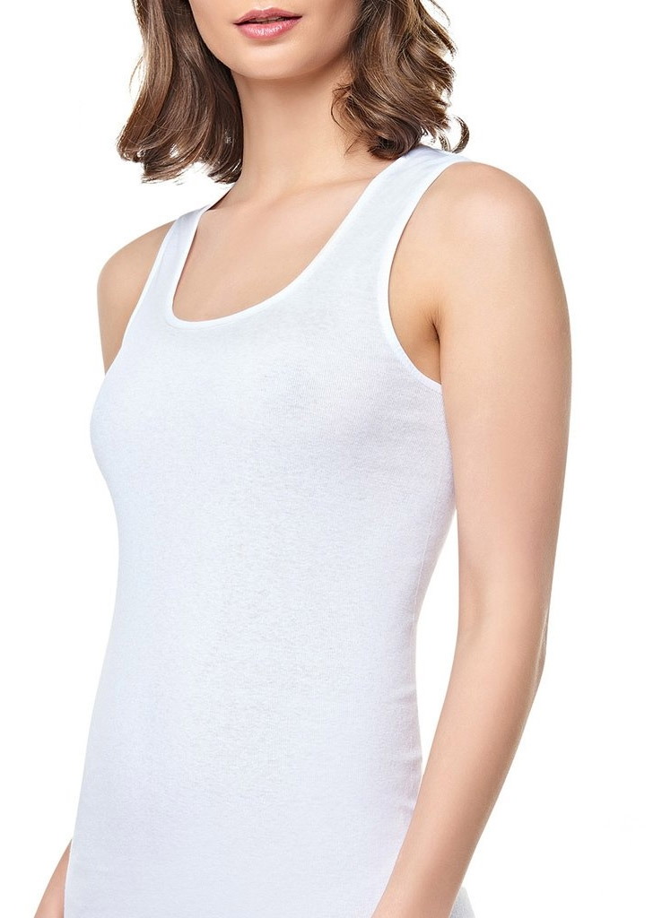 Geniş Askılı Pamuklu Atlet Kadın Seher Yıldızı 0062 - Beyaz