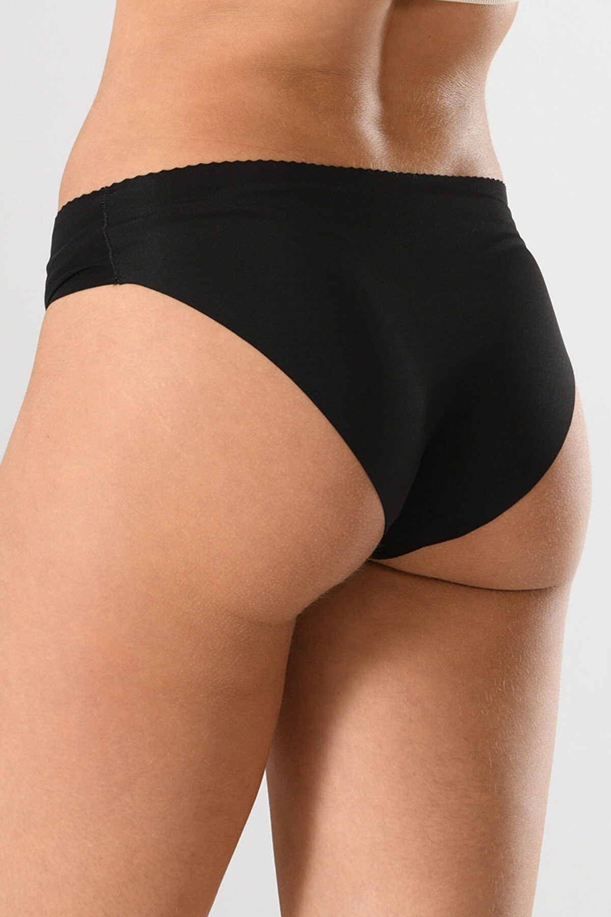 Lazer Kesim Silikonlu Slip Külot Miss Fit 12583 - Siyah