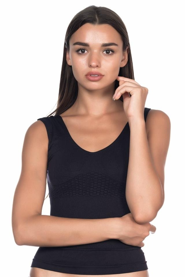 Kademeli Kompresyonlu Toparlayıcı Atlet Korse Emay 5012 - Siyah