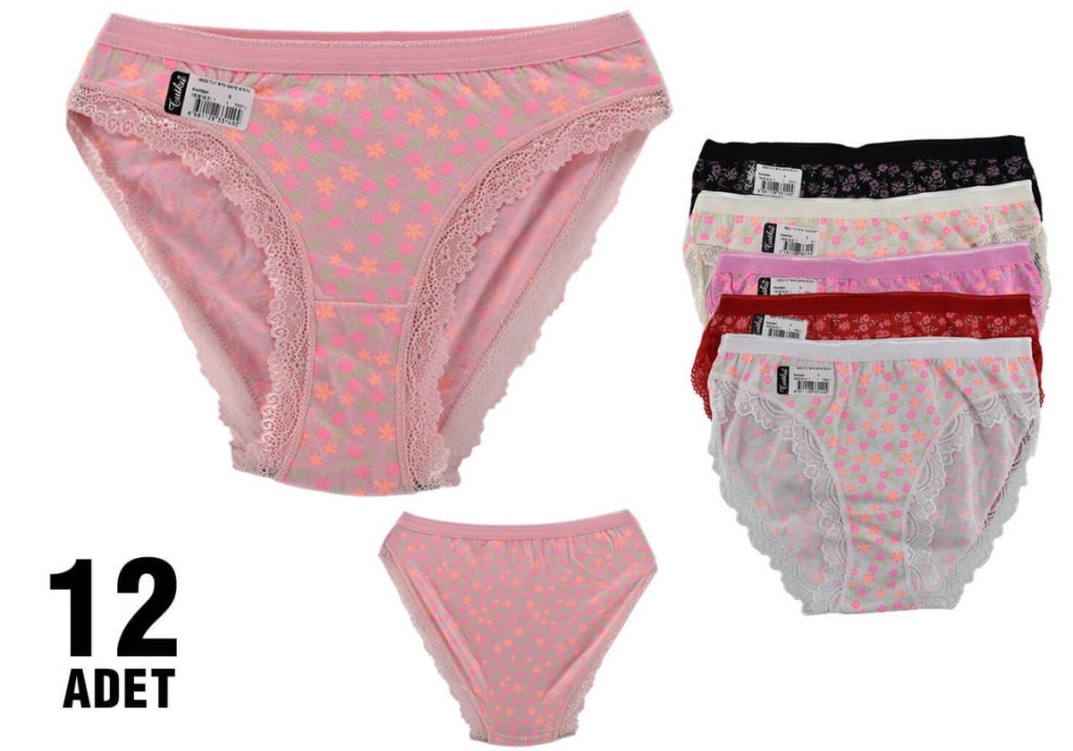 Pamuklu Yüksek Bel Slip Külot Tutku 0522 - Asorti