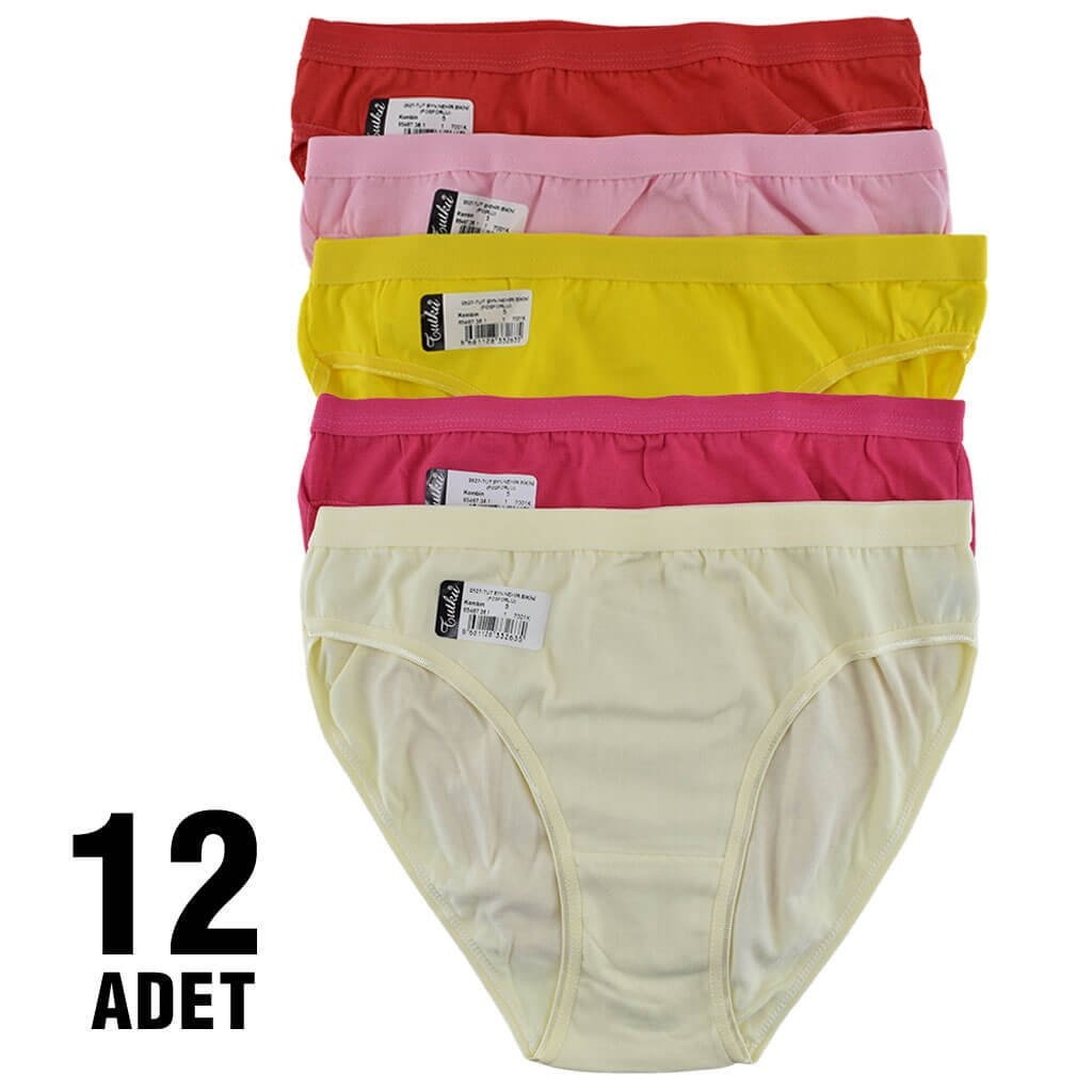 Pamuklu Dikişli Slip Külot Tutku 0527 - Karişik Renk