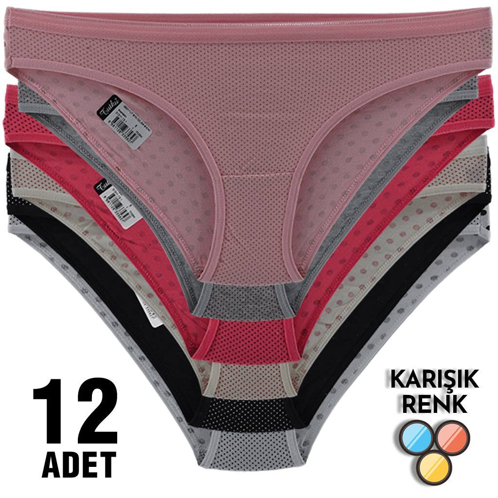 Pamuklu Yüksek Bel Slip Külot Tutku 0537 - Asorti