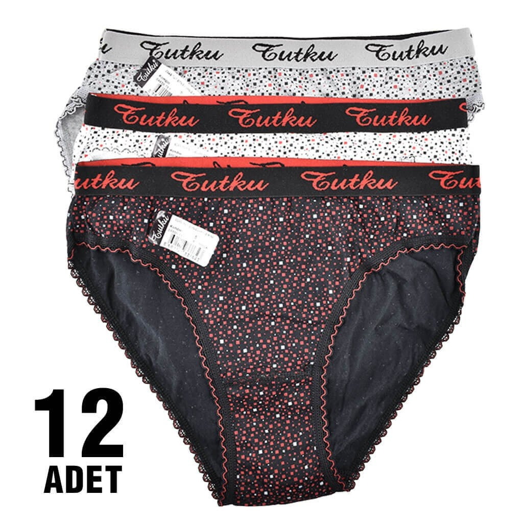 Yüksek Pamuk Oranı ile Nefes Alan Bikini Külot Tutku 0545 - Karişik Renk