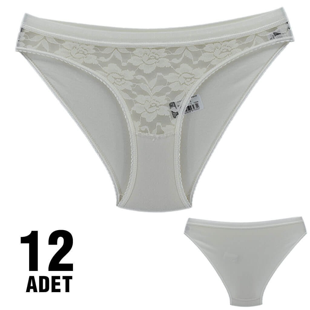 Pamuklu Yüksek Bel Bikini Külot Tutku 0725 - Ekru