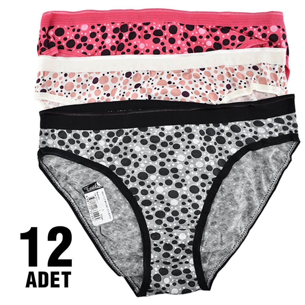 Pamuklu Dikişli Slip Külot Tutku 0821 - Karişik Renk