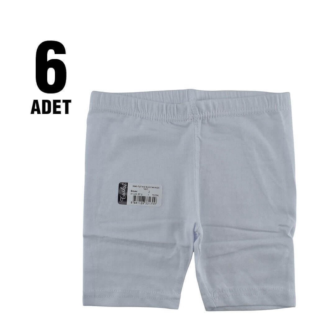 Anti-alerjik Elastan Kısa Kız Çocuk Tayt Tutku 0845 - Beyaz