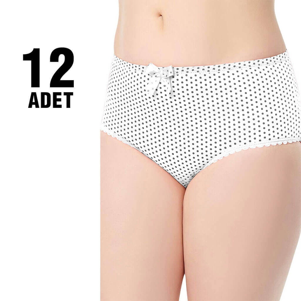 Yüksek Bel Destekli Puantiyeli Kadın Bato Tutku 0933 - Beyaz