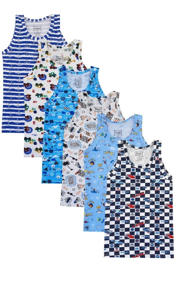 Tutku Pamuklu ve elastan rahat kesim erkek çocuk atlet Tutku 0256