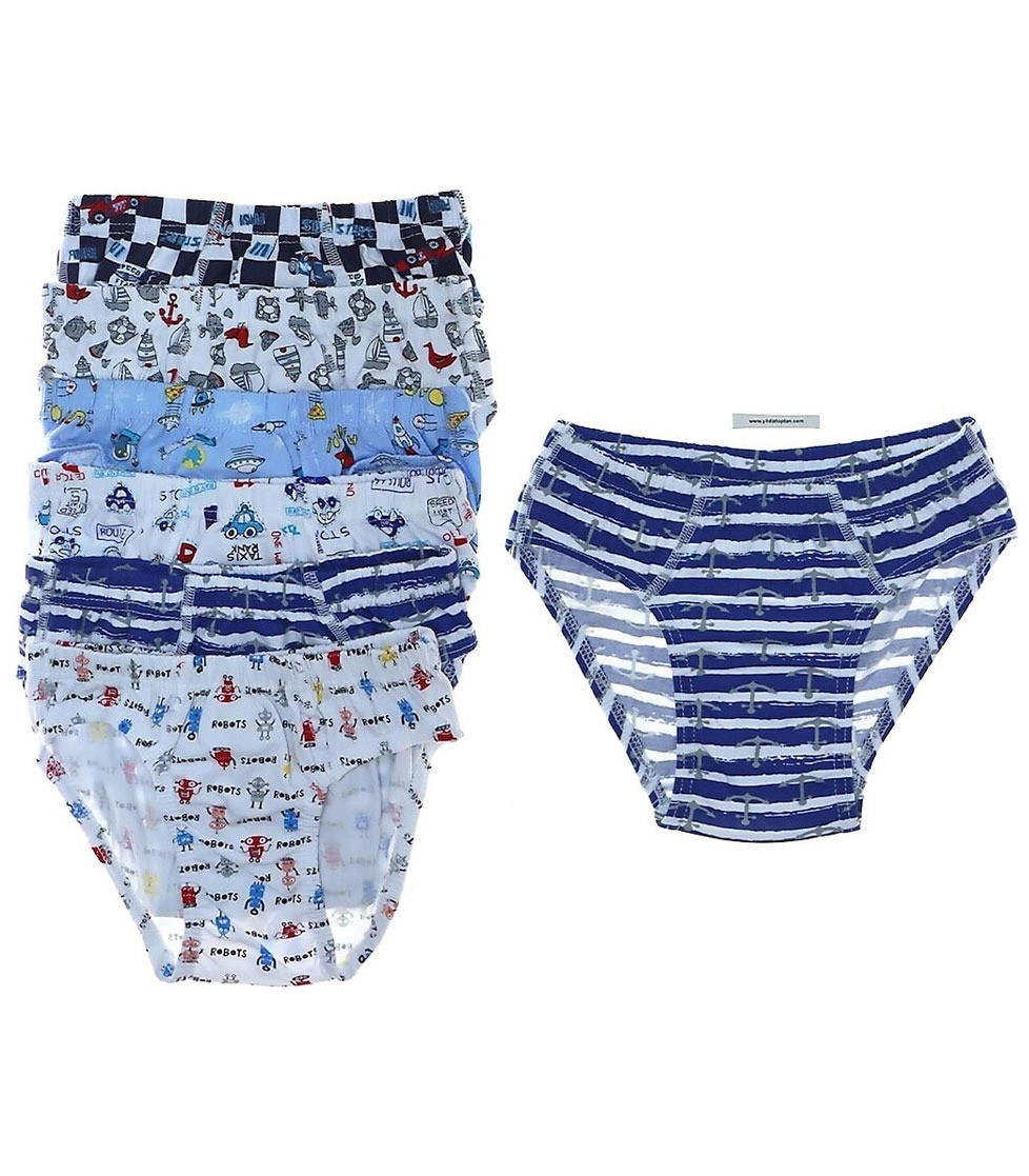 Pamuklu Asorti Erkek Çocuk Slip Külot Tutku 0255 - Asorti