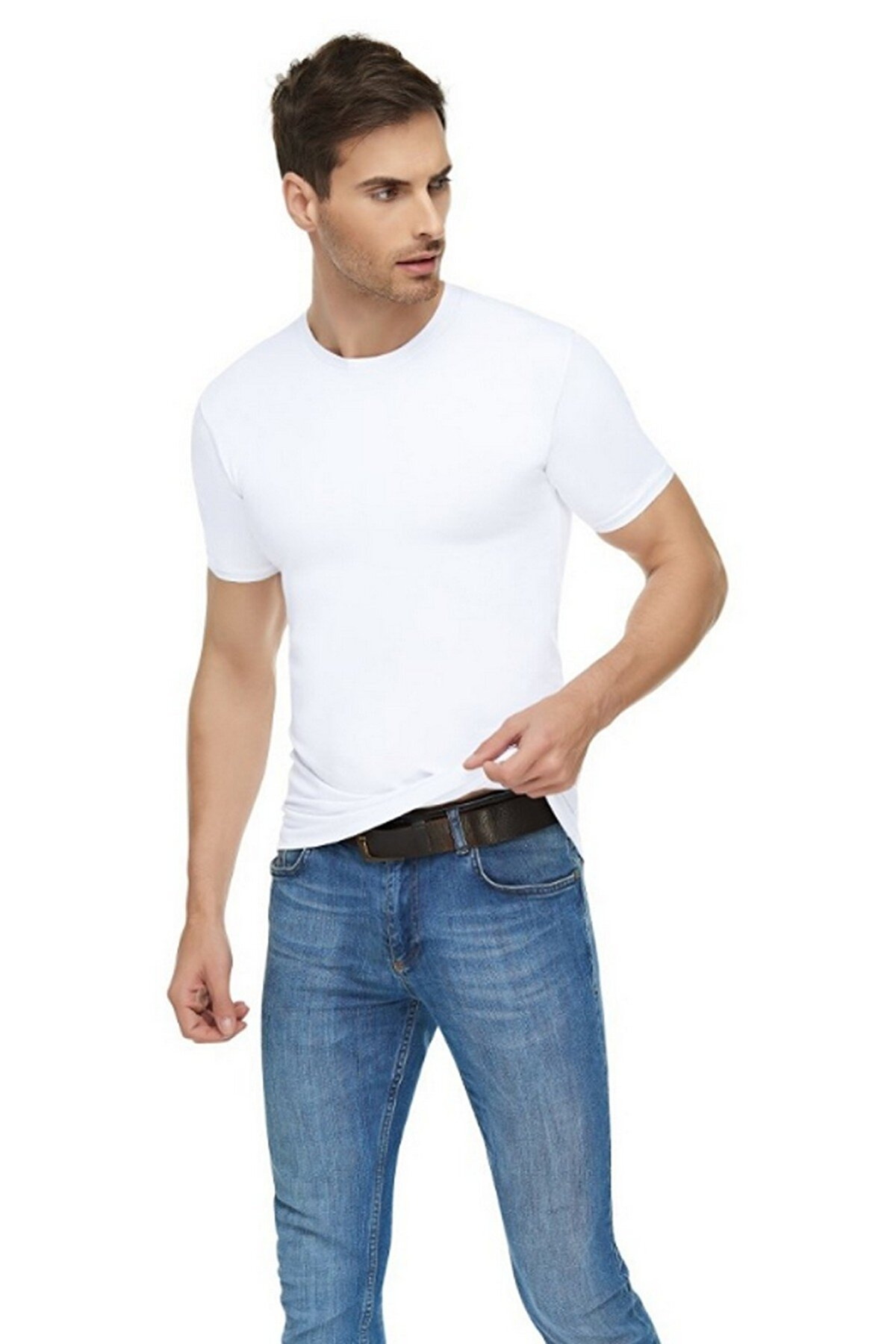 Pamuklu Sıfır Yaka Atlet Erkek Tutku 1003 - Beyaz