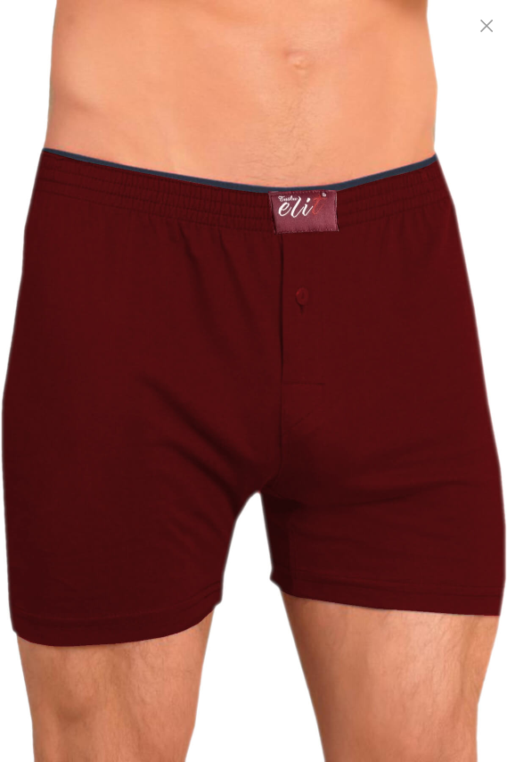 Pamuklu Düz Boxer Esnek Bel Tutku 1101 - Bordo