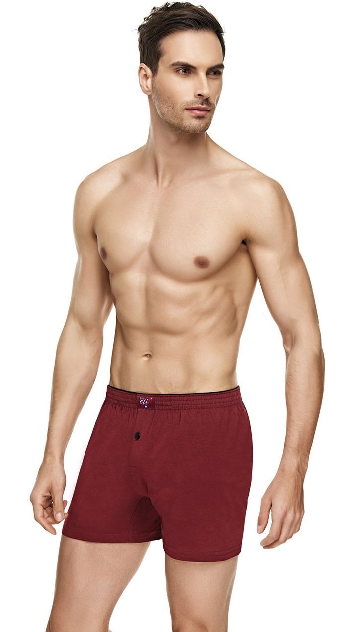 Pamuklu Düz Boxer Esnek Bel Tutku 1101 - Bordo