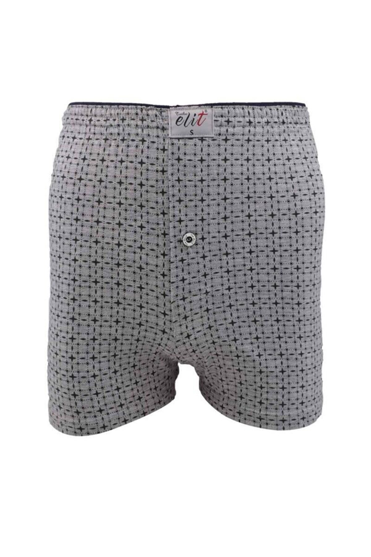 Pamuklu Düz Dikiş Erkek Boxer Tutku 1102 - Gri