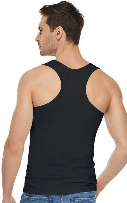 Pamuklu Likralı Uzun Kesim Erkek Atlet Tutku 1304 - Siyah