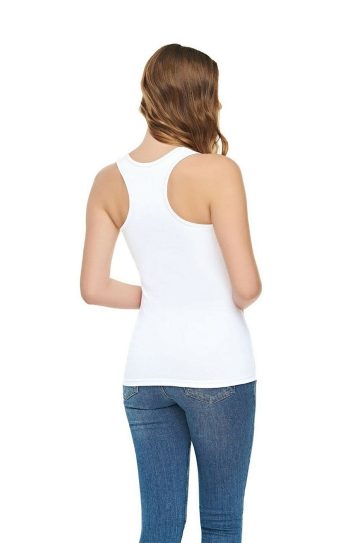 Pamuklu Nefes Alabilir Kadın Spor Atlet Tutku Elit 2003 - Beyaz