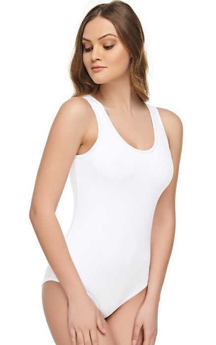 Geniş Askılı Çıtçıtlı Body Pamuk Modal Tutku 2005 - Beyaz
