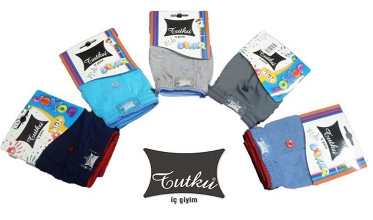 Pamuklu Doku ve Esnek Bel Lastiği Erkek Çocuk Boxer Tutku 0139 - Lacivert