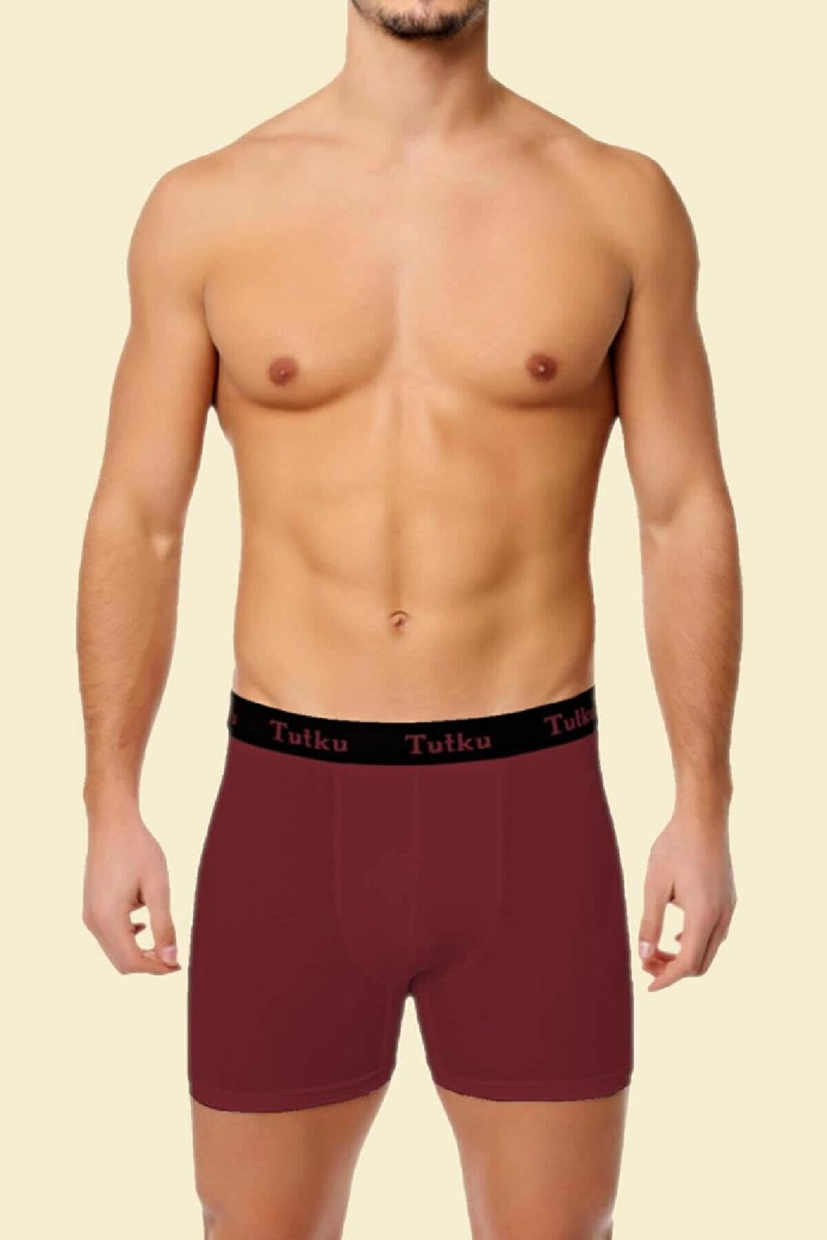 Pamuklu Esnek Bel Lastikli Boxer Tutku 0400 - Bordo