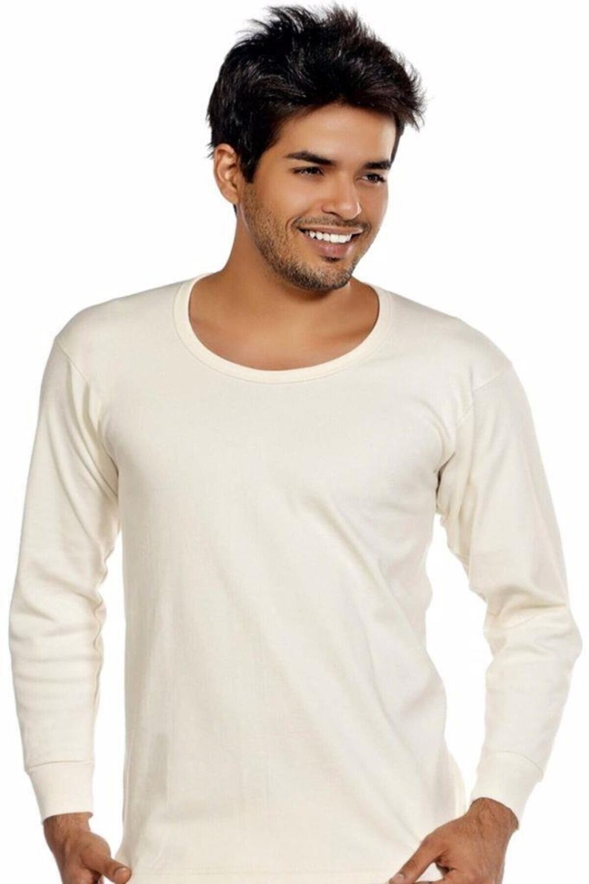 Termal İç Yüzey Fırçalı Uzun Kol Fanila Tutku 0112 - Krem