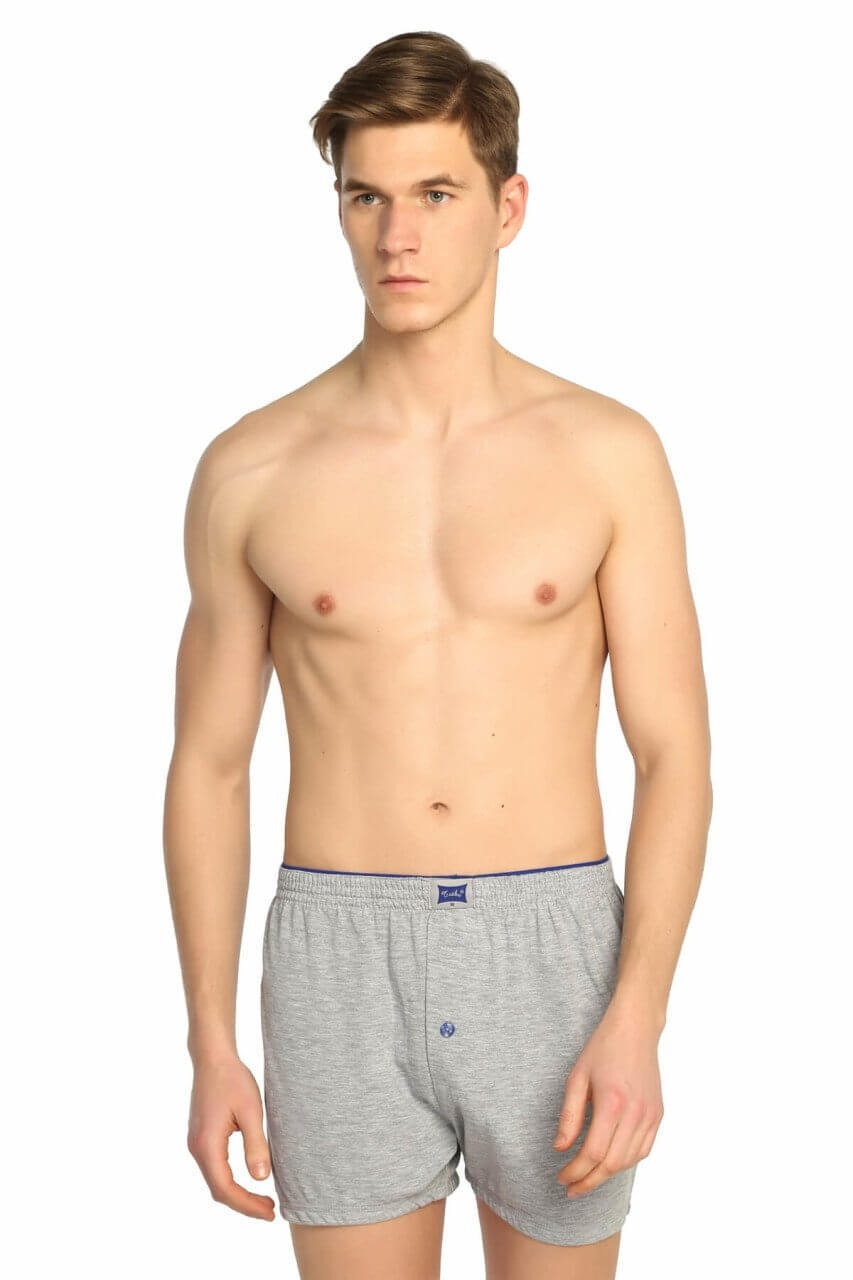 Pamuklu Esnek Bel Lastik Boxer Tutku 0117 - Gri