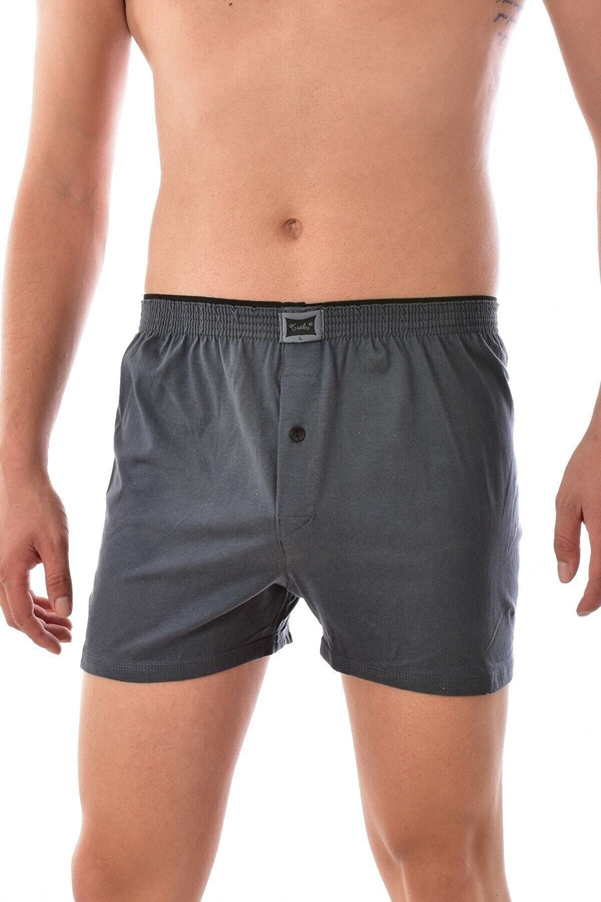 Pamuklu Esnek Bel Lastik Boxer Tutku 0117 - Füme