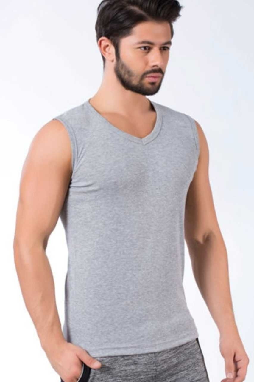 Ribana Kesim V Yaka Atlet Tutku 0401 - Gri