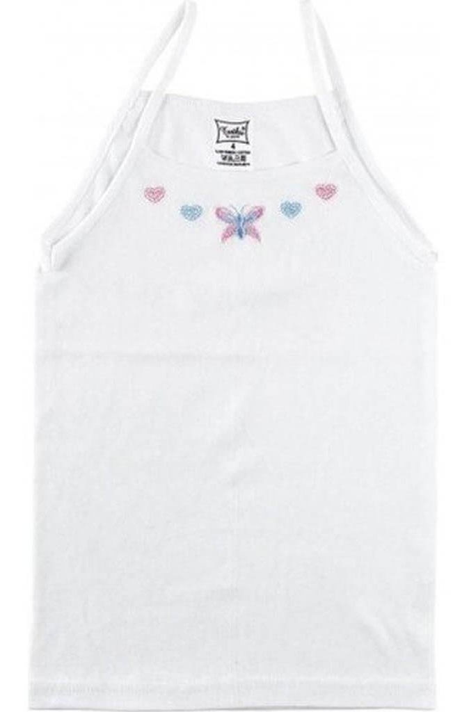 Pamuklu Geniş Askılı Kız Çocuk Atlet Tutku 0165 - Beyaz