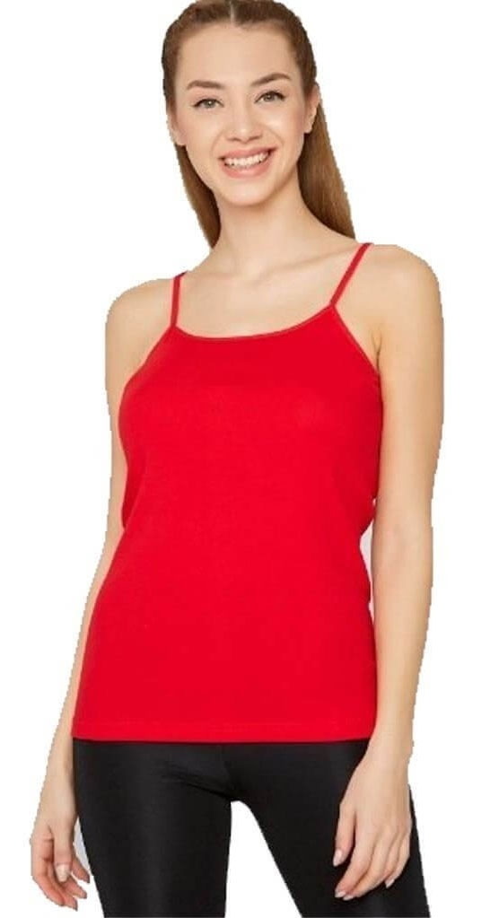 Pamuklu Nefes Alan İp Askılı Atlet Tutku 0135 - Kırmızı