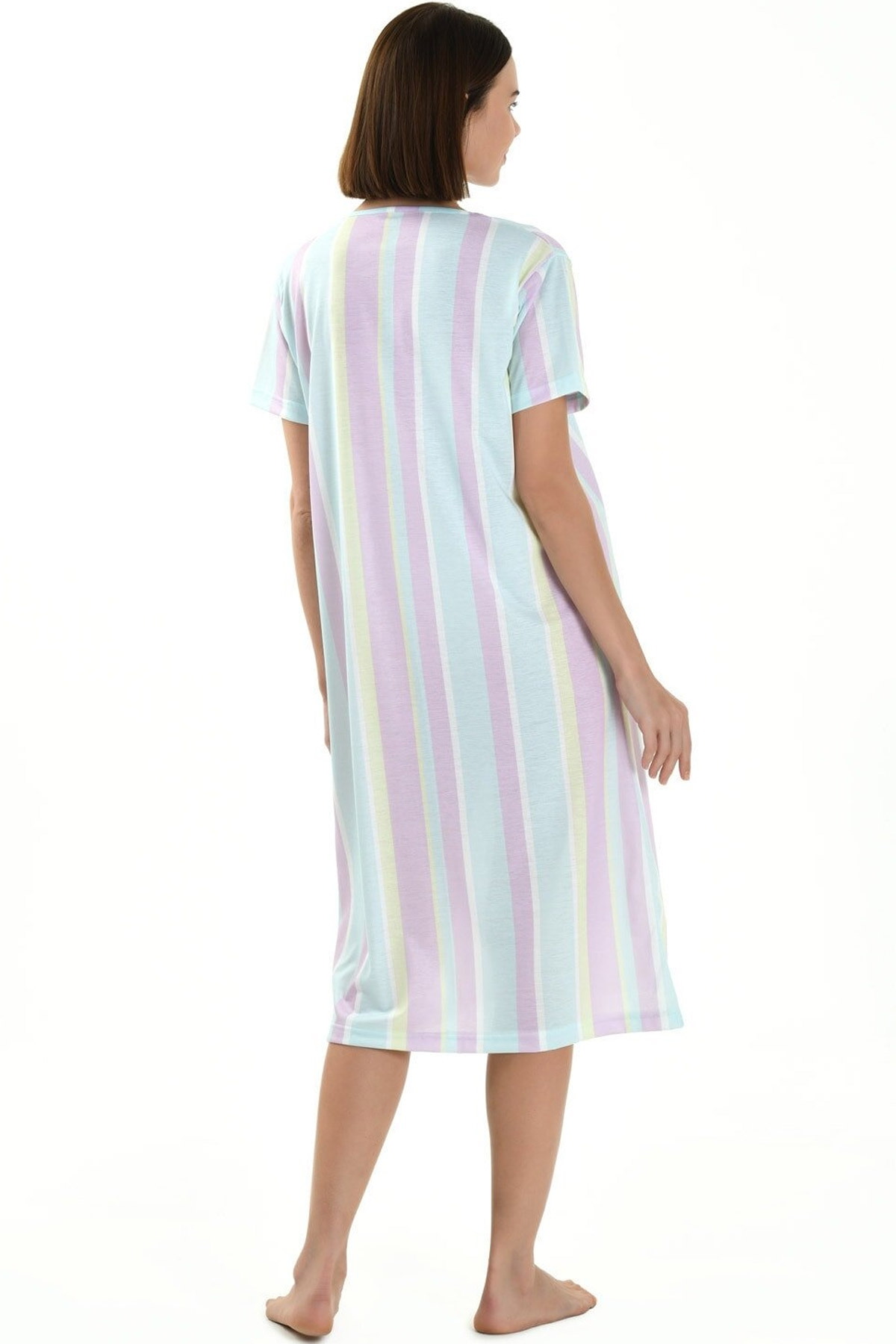 Yeni İnci Viskon Kısa Kollu Yazlık Gecelik Yeni İnci 1839 - Görsel 2